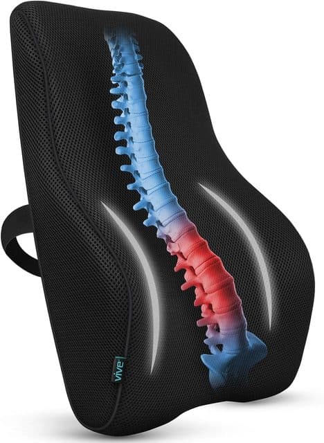 Full lumbar cushion, memory foam — product photograph from the store listing