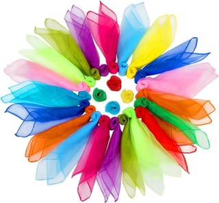12 Colors 36Pcs Square Dance Scarves for Play, Music Dance Class, 24 Inches