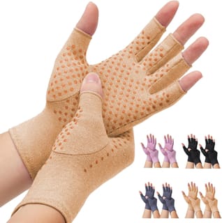 2-Pair Arthritis Compression Gloves for Hand Arthritis, Fingerless