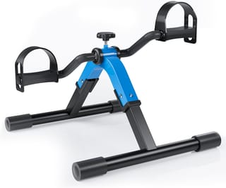 Folding Mini Pedal Exerciser - Under Desk Bike for Arm and Leg Workouts, Portable Peddler Machine for Office Use and Seniors