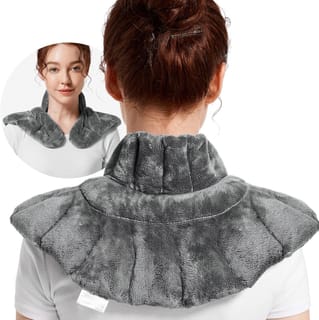 Microwavable Heating Pad for Neck, Shoulders, and Back - Microwave Heated Wrap with Moist Heat, Weighted Neck Warmer, Gray, Unscented