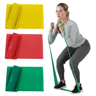 Resistance Bands Set, Yellow/Red/Green, Beginner, Non-Latex