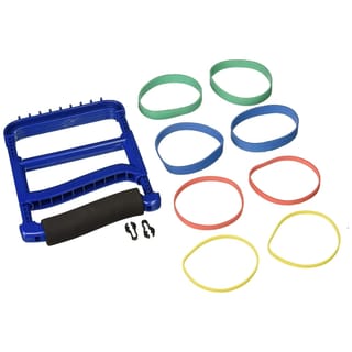 Rolyan Ergonomic Hand Exerciser, Squeeze Tool, 4 Pairs Rubber Bands, Blue
