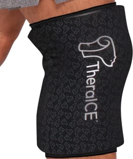 Theraice Knee Ice Pack Wrap PRO Brace, Compression Sleeve, Focuszone (M)